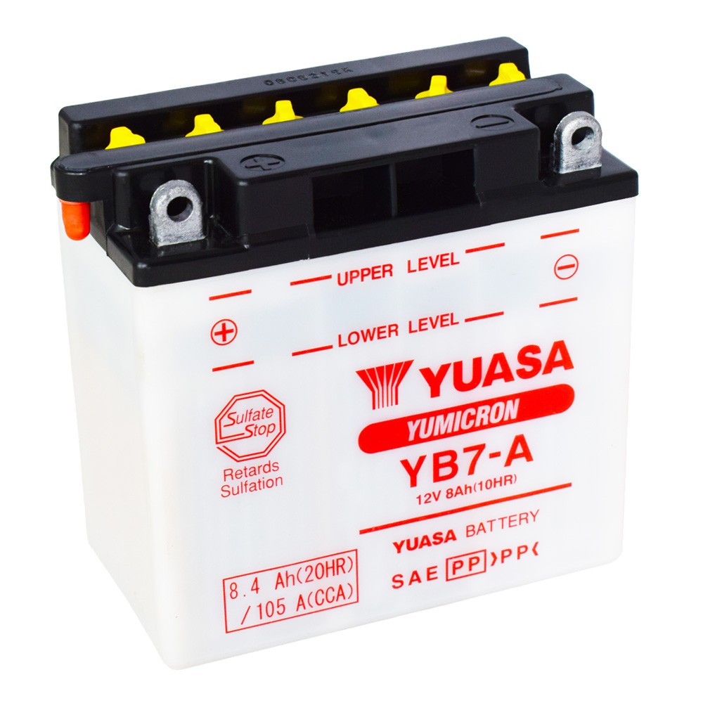 Motobaterie YUASA (originál) YB7-A, 12V, 8Ah