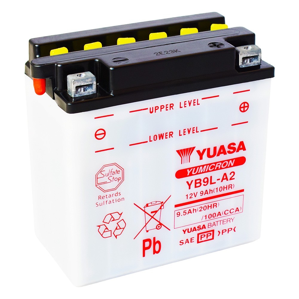 Motobaterie YUASA (originál) YB9L-A2, 12V, 9Ah