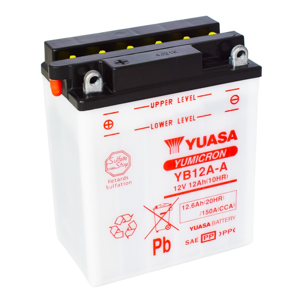 Motobaterie YUASA (originál) YB12A-A, 12V, 12Ah