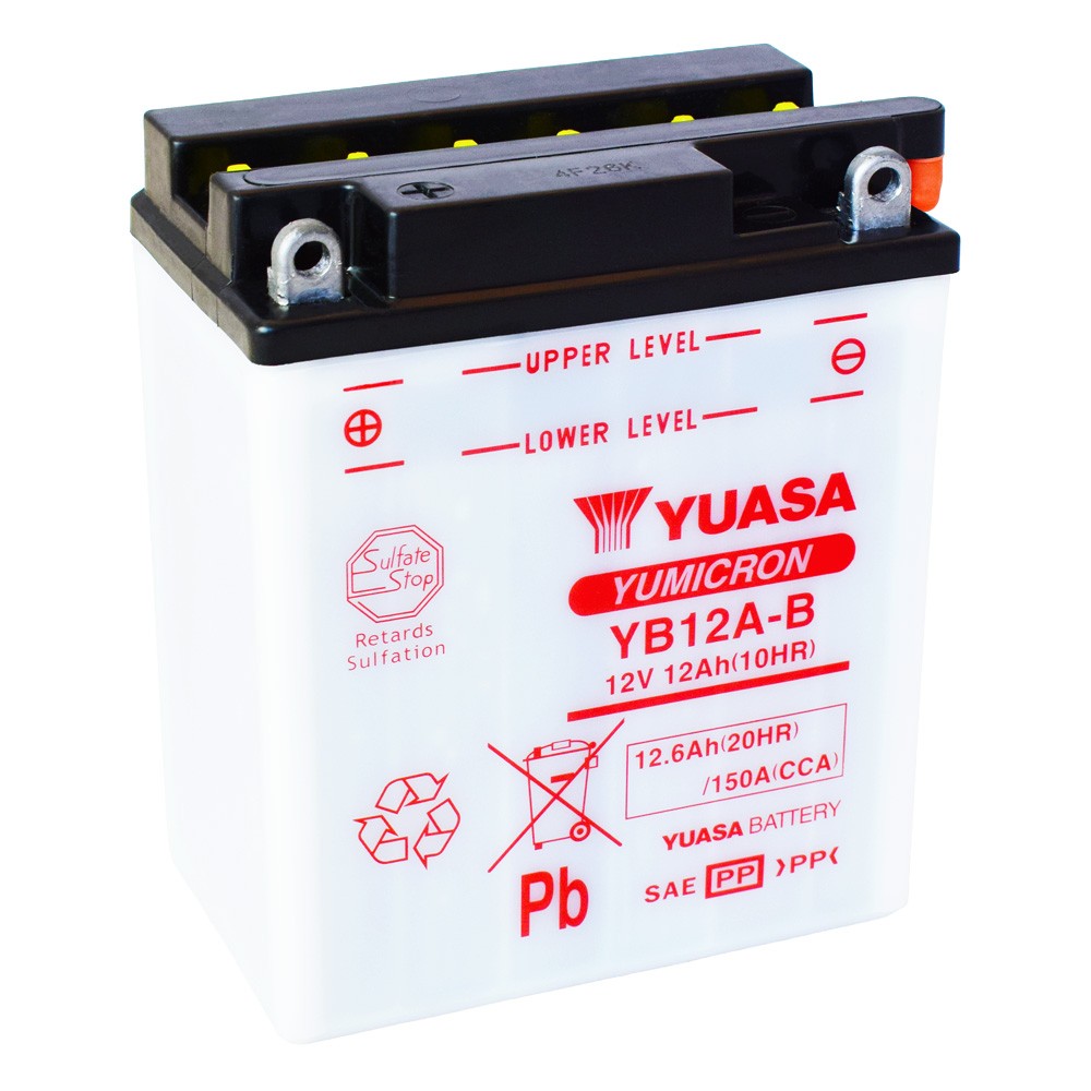 Motobaterie YUASA (originál) YB12A-B, 12V, 12Ah