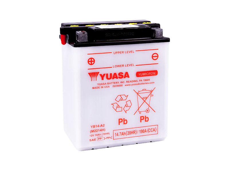 Levně Motobaterie YUASA (originál) YB14-A2, 12V, 14Ah