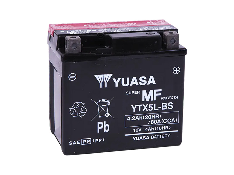 Levně Motobaterie YUASA (originál) YTX5L-BS, 12V, 4Ah
