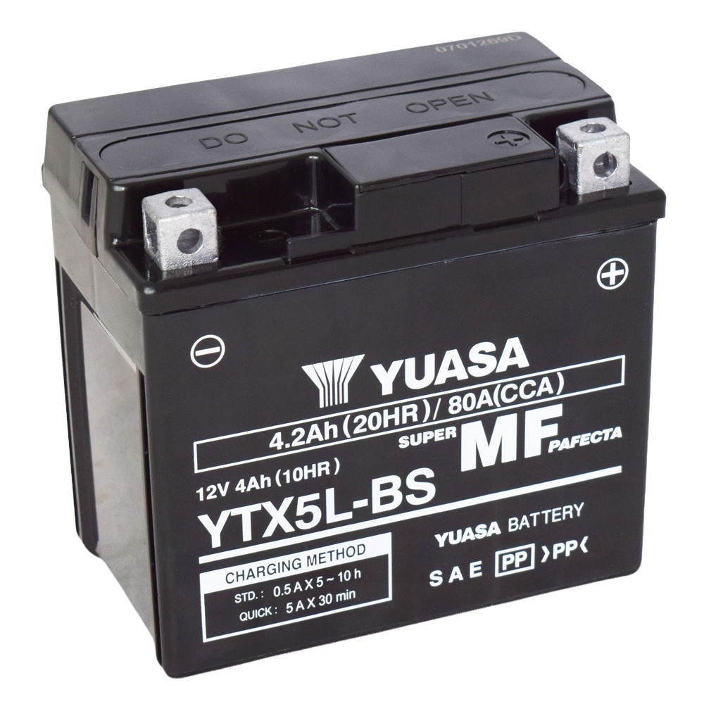 Motobaterie YUASA (originál) YTX5L-BS, 12V, 4Ah