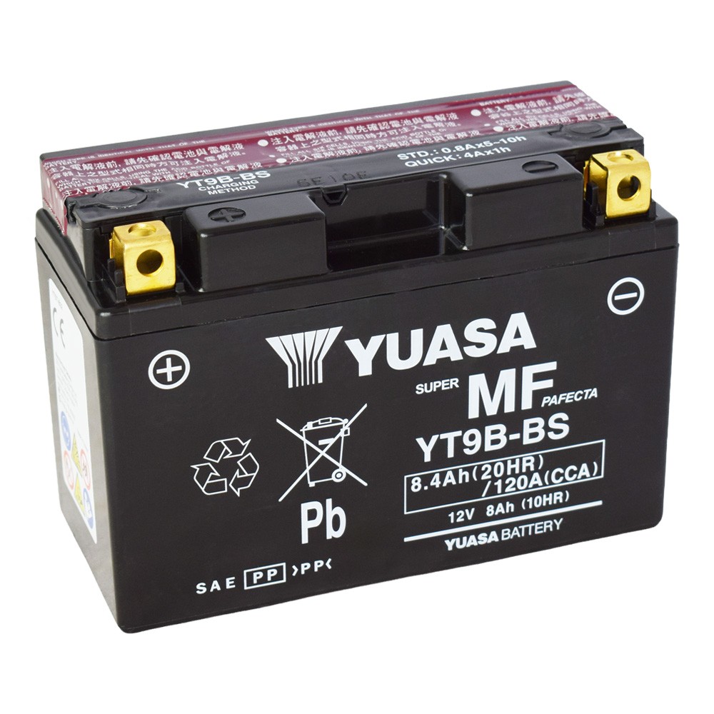 Motobaterie YUASA (originál) YT9B-BS, 12V, 8Ah