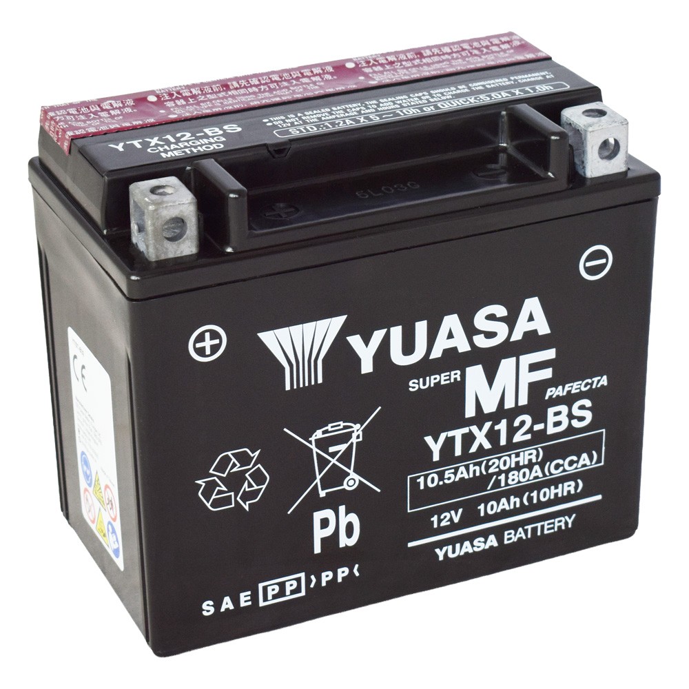 Motobaterie YUASA (originál) YTX12-BS, 12V, 10Ah