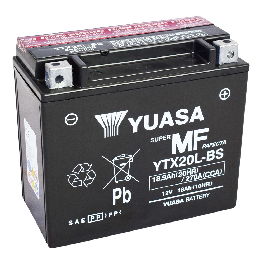 Motobaterie YUASA (originál) YTX20L-BS, 12V, 18Ah