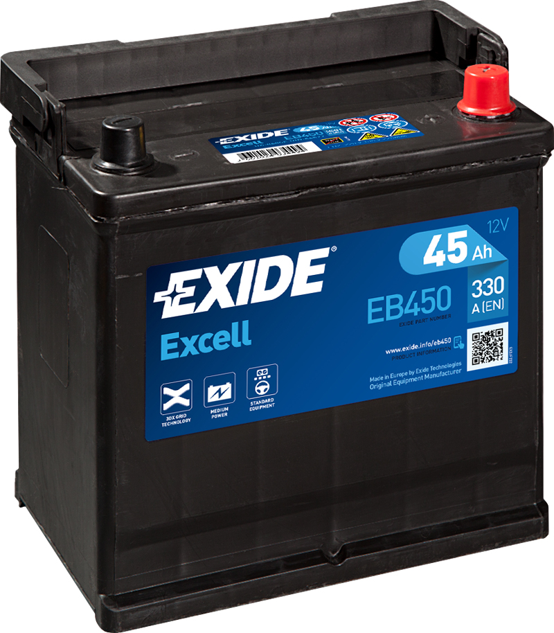 Levně Exide Excell 12V 45Ah 330A EB450