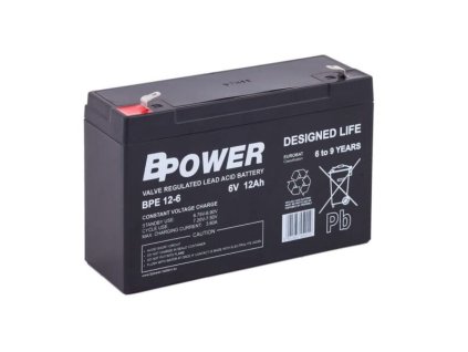 Akumulátor BPOWER Olovený akumulátor 6V 12Ah AGM