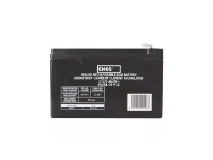 EMOS B9675 12V 9Ah bezúdržbový olovený akumulátor faston 6,3mm