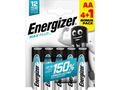 Energizer Max Plus AA alkalické batérie 4+1 5ks E303322800