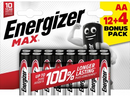 Energizer Max AA alkalické batérie 12+4 16 ks E303326700