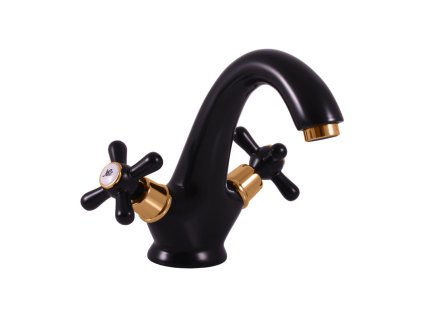 MORAVA RETRO - Umyvadlová baterie bez výpusti, Černá matná/Zlatá MK128.0CMATZ, RAV Slezák (Barva Černá matná/Zlatá, Rozměr 3,8")