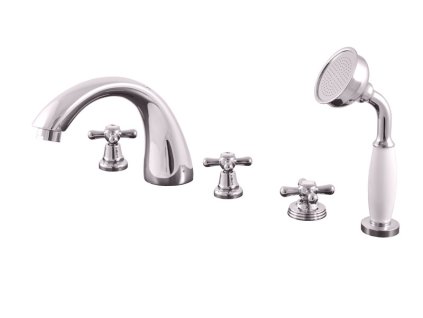 MORAVA RETRO - Vanová baterie 5-otvorová, Chrom MK169.0P, RAV Slezák (Barva Chrom, Rozměr 3,8")