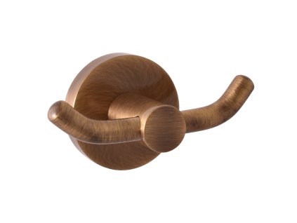 COLORADO - Koupelnový doplněk Věšáček dvojitý, Stará mosaz (Bronz) COA0102SM, RAV Slezák