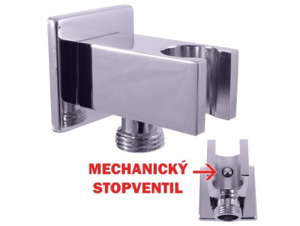 Držák sprchy s integrovaným STOP ventilem, Chrom MD0751, RAV Slezák