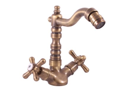 MORAVA RETRO - Bidetová baterie  bez výpusti, Stará mosaz (Bronz) MK120.0/9SM, RAV Slezák (Barva Stará mosaz (Bronz), Rozměr 3,8")