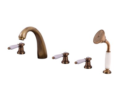 MORAVA RETRO - Vanová baterie 5-otvorová, Stará mosaz (Bronz) MK576.0PSM, RAV Slezák