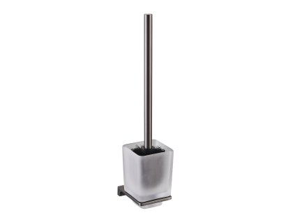 NIL - Koupelnový doplněk WC štětka, skleněná miska, Metal Grey NLA0500MG, RAV Slezák