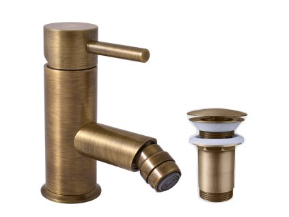 SEINA - Bidetová baterie s výpustí, Stará mosaz (Bronz) SE945.0KSM, RAV Slezák (Barva Stará mosaz (Bronz), Rozměr 3,8")