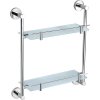 2731 1 colorado koupelnovy doplnek policka sklenena dvojita 300 mm chrom coa0802 rav slezak