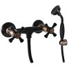 MORAVA RETRO - Sprchový set s baterií, Černá matná/Stará mosaz (Bronz) MK380.5/1CMATSM, RAV Slezák (Barva Černá matná/Stará mosaz (Bronz), Rozměr 100 mm)
