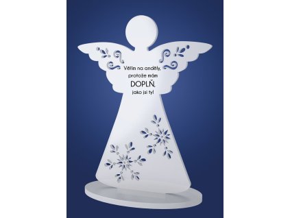 Akrylátová figurka Vánoční anděl - s vlastním textem
