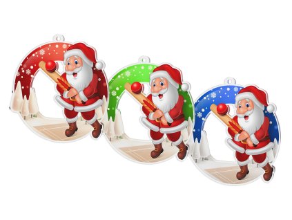 Akrylátová vánoční ozdoba kulatá - Santa Claus - cricket