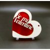 Akrylátové srdíčko se dřevem "BE MY VALENTINE"