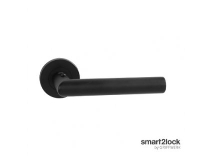Griffwerk Lucia Professional smart2lock kľučka na rozete uzamykateľná čierna (Orientácia Pravá, Povrch čierna matná (CM), Typ WC - uzamykateľné)