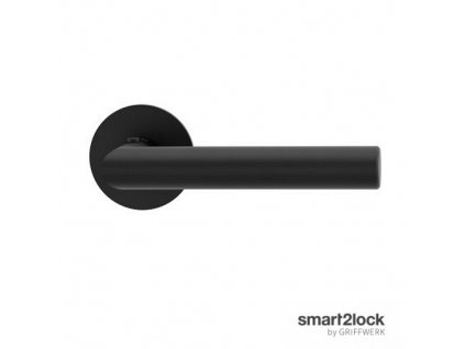 Griffwerk Lucia Piatta S smart2lock kľučka na tenkej rozete uzamykateľná čierna (Orientácia Pravá, Povrch čierna matná (CM), Typ WC - uzamykateľné)
