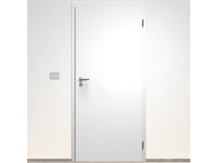 Sapeli Praktik set: dvere Elegant model 10 poldrážkové + zárubňa Normal farba biela + kovanie Vision III (Orientácia Pravá, Povrch Farba biela štandard, Šírka 90 cm)