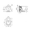 Ideal Standard Tesi WC závesné Aquablade T007901 T354601 (Sedátko s WC sedátkom Soft Close (T3527))