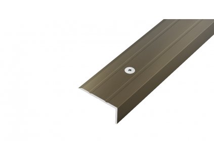 AP8 schodová lišta vrtaná, hliník elox bronz, 10 mm, 25 mm, 0,9 m
