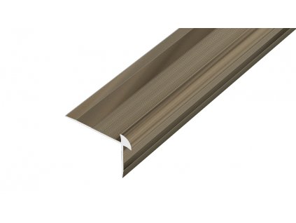 AP44/1 schodová lišta vrtaná, hliník elox bronz, 20x42 mm, 2,5 m, pro tl: 5 mm