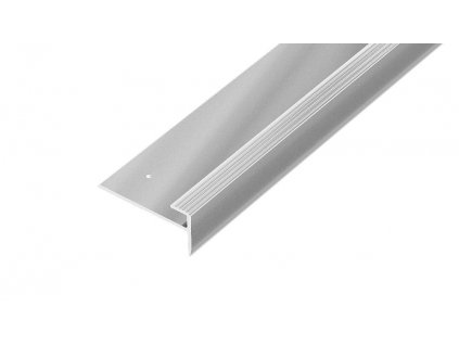 AP45 schodová lišta vrtaná, hliník elox stříbro, 12x28 mm, 2,7 m, 3 mm