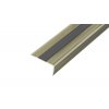 AP12/1 schodová lišta vrtaná, hliník elox titan, guma černá, 18 mm, 0,9 m