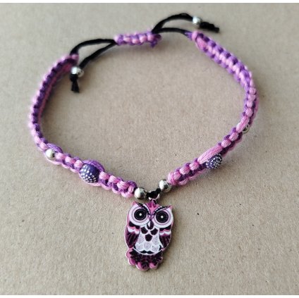 02NARMACFIASOVA a Macrame fialový sova