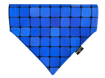Modrý šátek pro psa Blue Squares