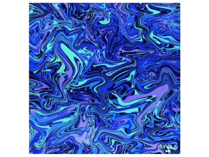 Postroj pro psa v modré barvě vzor Spilled Blue