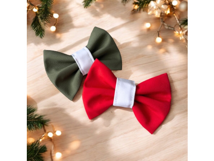 Dvoubarevný vánoční motýlek pro psa