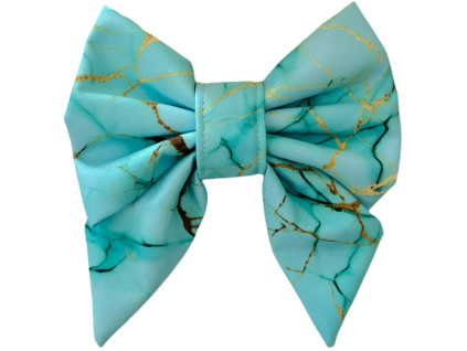 Tyrkysová mašle pro psa Marble Turquoise