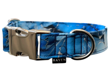 Modrý softshellový obojek pro psa Marble Ocean