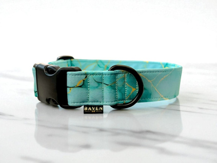 Obojek Marble Turquoise vel. M, šíře 2,5 cm