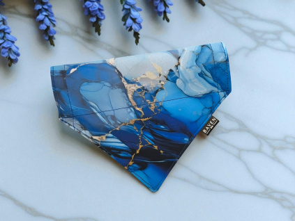 Modrý šátek pro psa z kolekce Marble Ocean