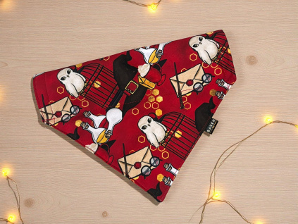 Šátek pro psa červený Hogwarts Red pro fanoušky Harryho Pottera