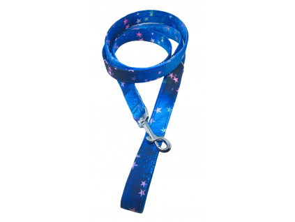 Vodítko pro psa v modré barvě s hvězdičkami.