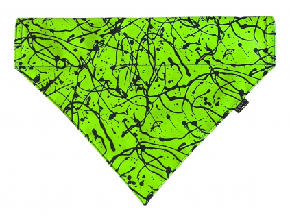 Svítivě zelený šátek pro psa Neon Splashes Green