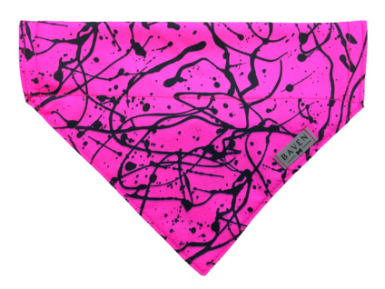 Svítivě růžový šátek pro psa Neon Splashes Pink