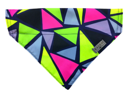 Neonový šátek pro psa s trojúhelníky Neon Triangles