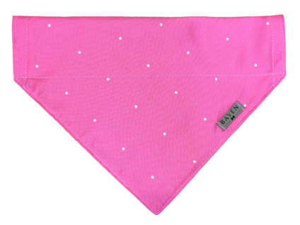 Růžový šátek pro psa s jemným bílým puntíkem